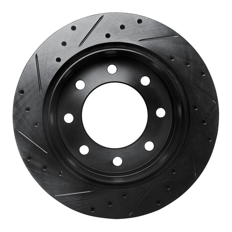 Chevrolet Silverado 1500 Brake Rotor (1) - Rear Right - R1 Concepts - Drilled & Slotted - Black - `03-`05